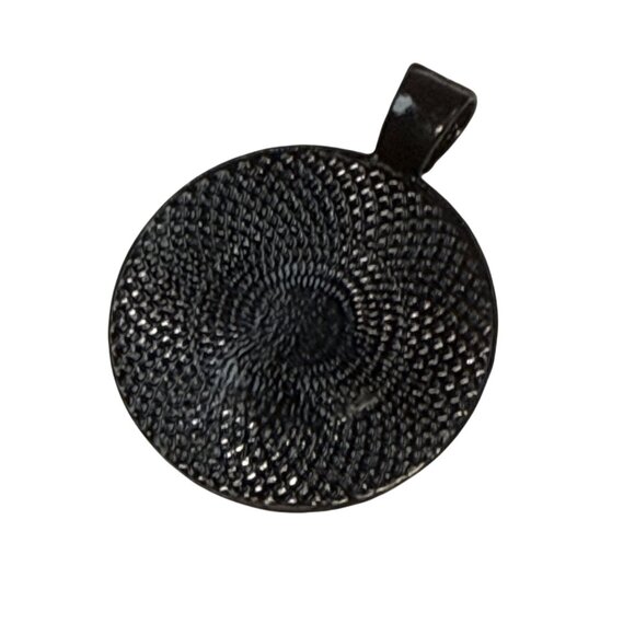 Tree Of Life Pendant Necklace Art Glass Yellow Blue Dome Black Alloy Boho Gift - Picture 5 of 6